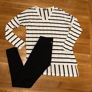 Striped V-neck tunic